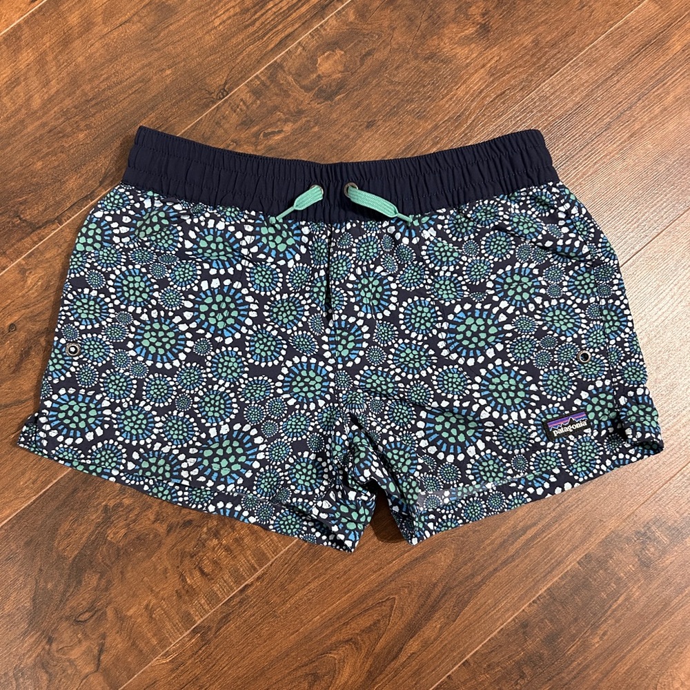 Patagonia Kids' Navy and Teal Patterned Shorts